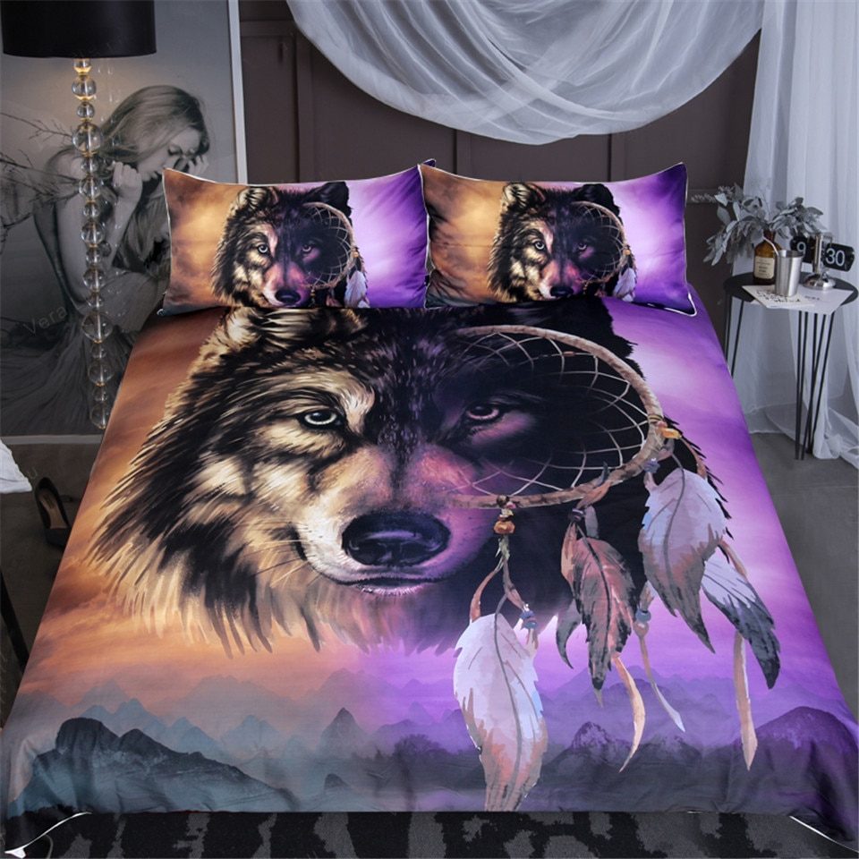 Tribal Wolf Bedding Set