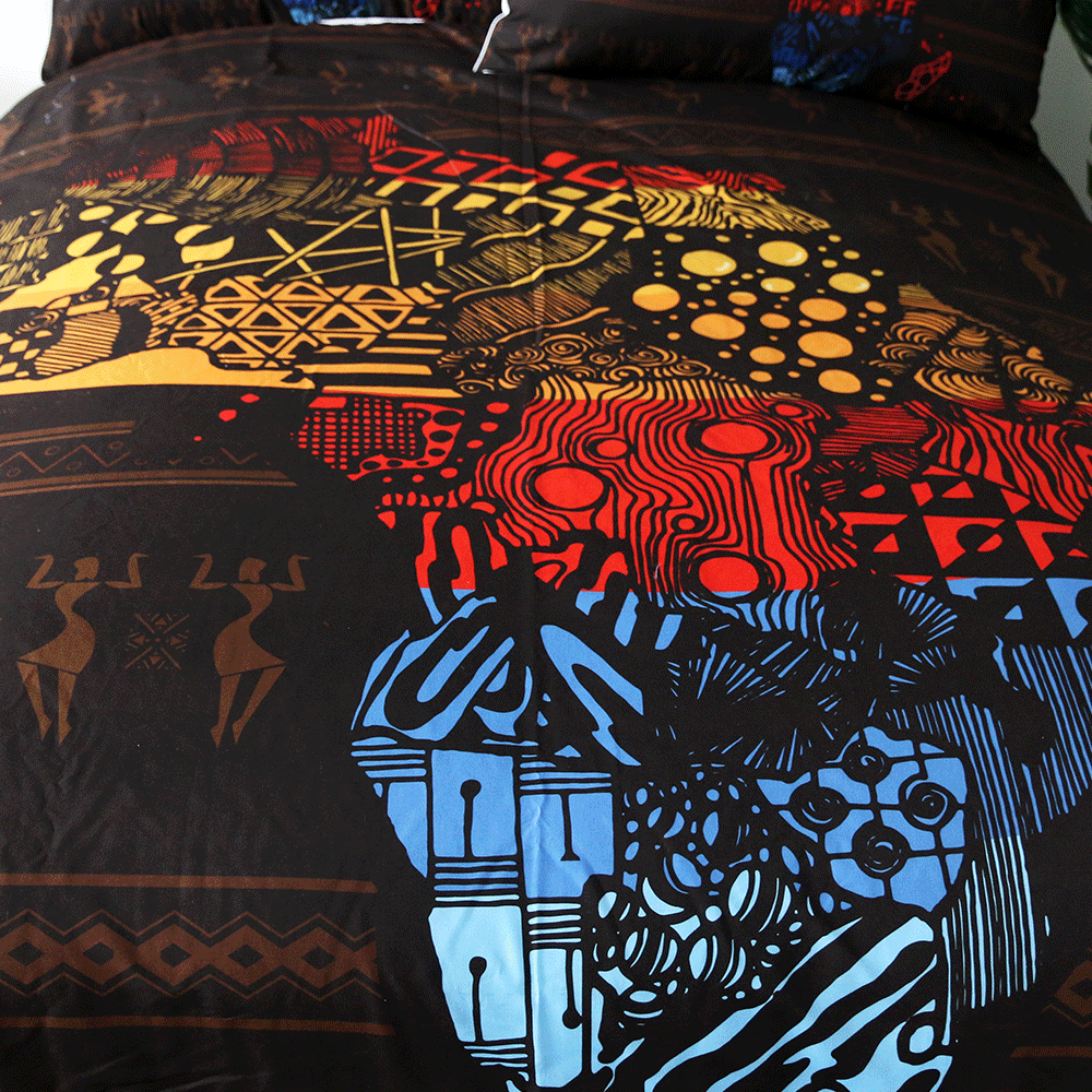 Abstract Africa Continent Bedding Set