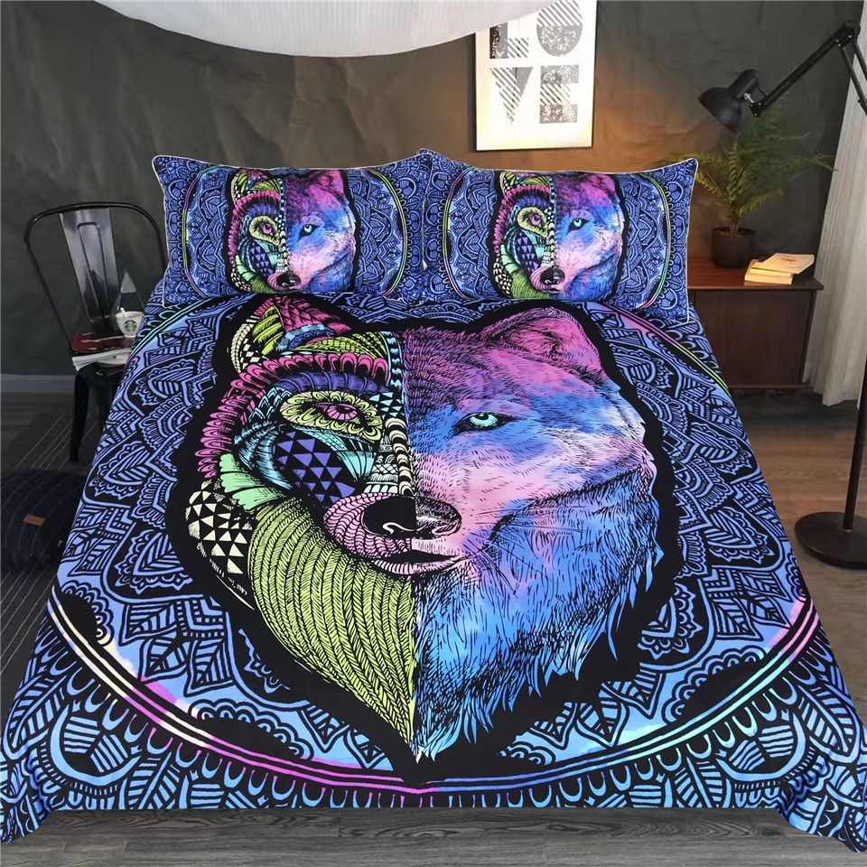 Watercolor Wolf Bedding Set