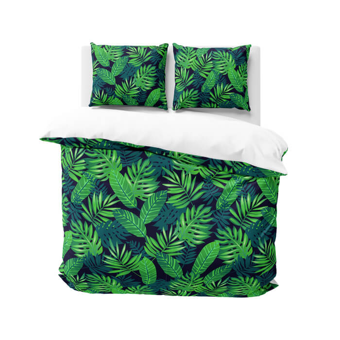 Tropical Green Leaves Bedding Set