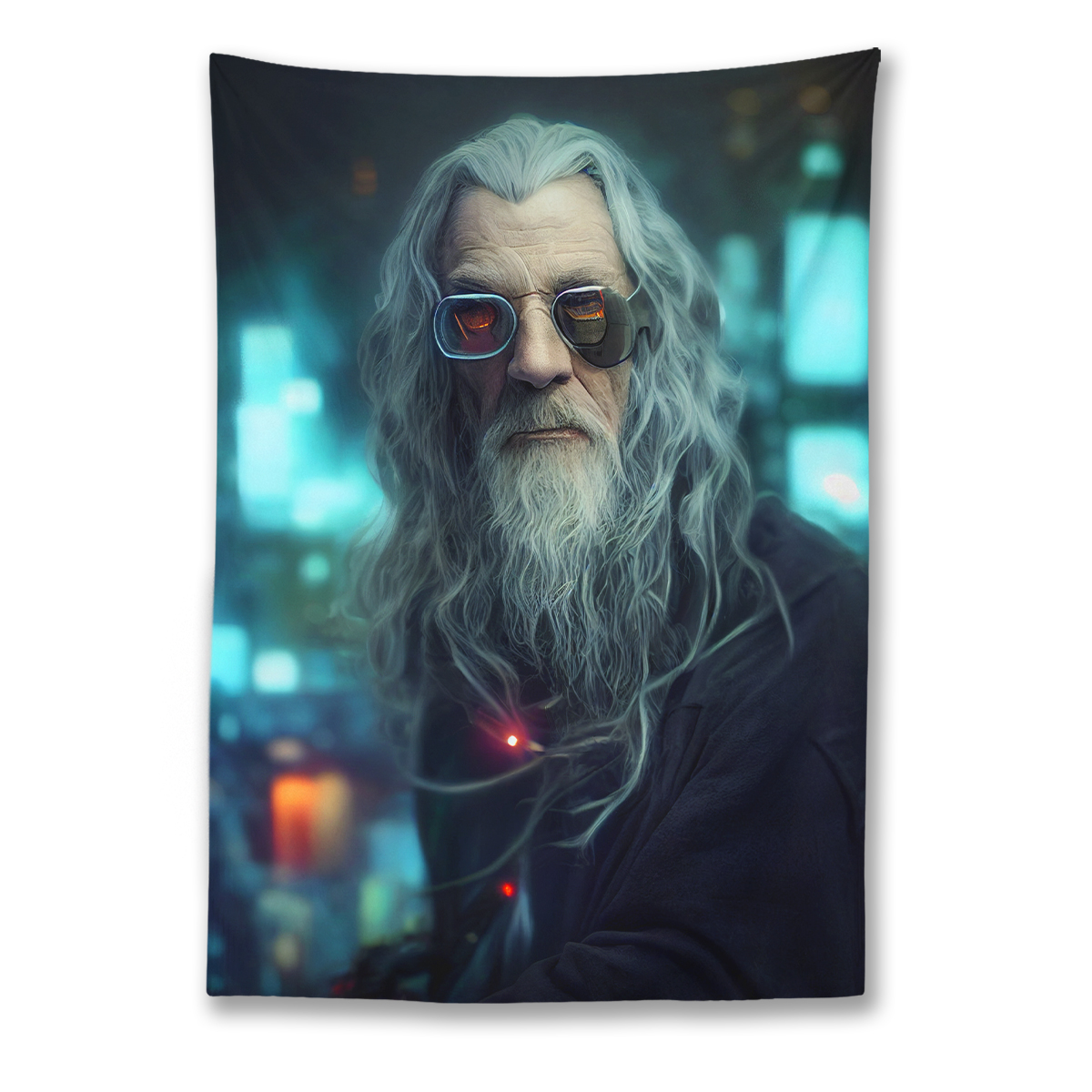 Cyberpunk Gandalf Tapestry