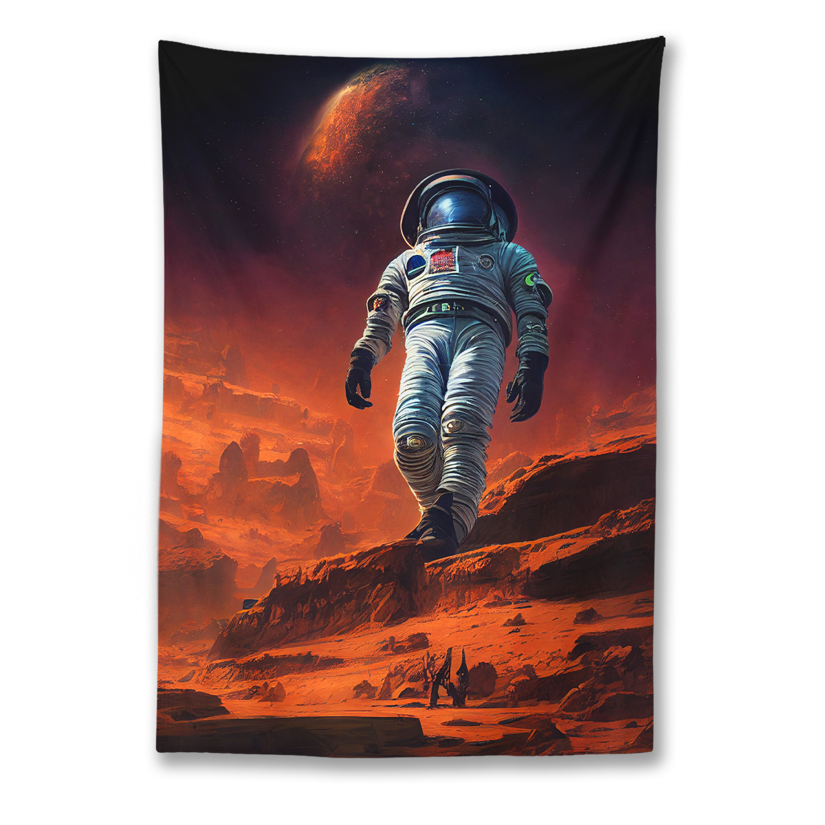 Giant Astronaut on Mars Tapestry