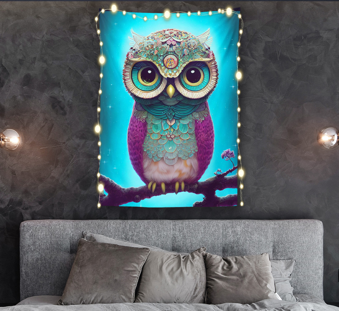 Kawaii Owl Tapestry