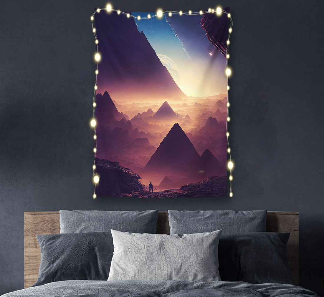 Pyramid Planet Tapestry