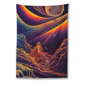 Retro Planetscape Tapestry