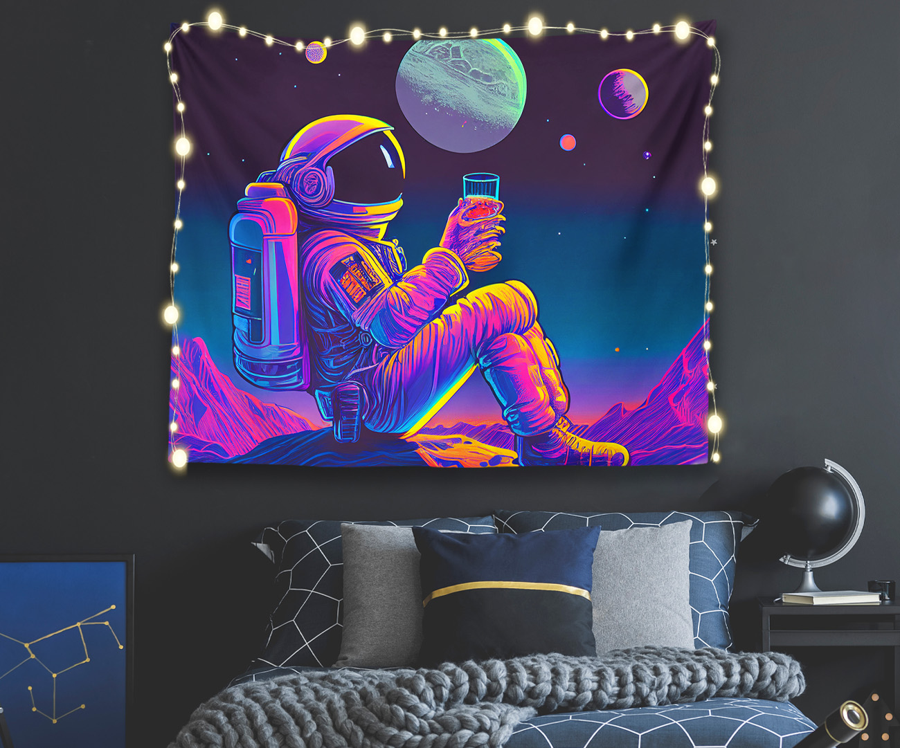 Drunk Astronaut Tapestry