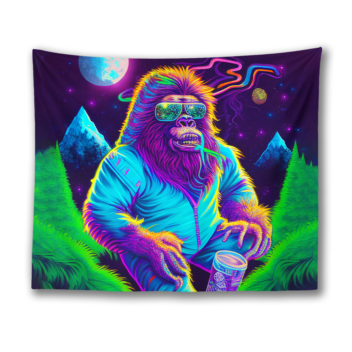 Drunk Trippy Bigfoot Tapestry